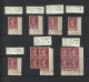 189 De 1924-35 - Daté - 7 Blocs De 1 à 4 = 13 Timbres Neufs ** & * & Ø - SEMEUSE. 15c. Brun-lilas - 2 Scan - ....-1929