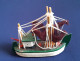 Maquette Bateau Chalutier Miniature Bois Ancien Vintage - Autres & Non Classés