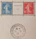 Cote 1350€ Bloc F N° 2* (Paire 242A**) Semeuse 5F & 10F, Exposition Strasbourg De 1927 - Mint/Hinged