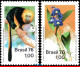 Ref. BR-1438-39 BRAZIL 1976 - NATURE PROTECTION, ORCHIDAND MONKEY,MI# 1534-35, MNH, ANIMALS, FAUNA 2V Sc# 1438-1439 - Unused Stamps