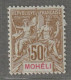 MOHELI - N°12 * (1906-07) 50c Bistre S Azuré - Ungebraucht