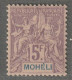 MOHELI - N°16 * (1906-07) 5fr Violet Sur Gris - Neufs