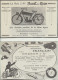 VIEUX PAPIERS      PUBLICITE POUR   "  MOTOS ET MATERIEL  "        ANNEES 1930.         5 PIECES. - Publicités