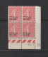 224 De 1926-27 - Coin Daté - 1 Bloc De 4 Timbres Neufs ** - SEMEUSE. 50c Sur 65c. Rose - 2 Scan - ....-1929