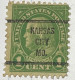 Forma Rara Sello De Benjamin Franklin 1C 1923 Perf (11) 19,75x22,25 Mm Scott 594 - Used Stamps