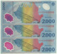 ROMANIA - 3 X 2.000 Lei - 1999 - Pick 111.a - Unc. - Série 003C - Total Solar ECLIPSE Commemorative POLYMER - 2000 - Romania