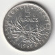 5 Francs Argent 1965 - Silver - - 5 Francs