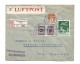 DENMARK DANMARK - 1925 AIRMAIL LUFTPOST REGISTERED COVER TO ENGLAND - Posta Aerea