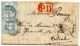 ALLEMAGNE - TOUR ET TAXIS - 6 KR PAIRE SUR LETTRE D'HOMBURG POUR LA FRANCE, 1866 - Brieven En Documenten