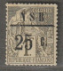 NOSSI-BE - N°12 * (1890) 25c Sur 1fr Olive - Signé - - Nuevos