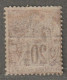 NOSSI-BE - N°19 * (1893) 25c Sur 20c Brique - - Unused Stamps
