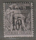NOSSI-BE - TAXE - N°9 * (1891) 15c Sur 10c Noir - Nuovi