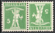 Schweiz Suisse 1909: Sehne VOR Schaft (5c) Kehrdruck Tête-bêche Zu K3 Mi K5 Type I * Falz Trace MLH (Zu CHF 40.00 -50%) - Kopstaande