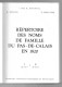 Répertoire Des Noms De Famille Pas-de-Calais En 1820 Boyenval, Bougard, Berger, Onomastique Généalogie - Dizionari