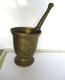 SOLDE 700 - OUDE MESSING BRONZEN VIJZEL & STAMPER -MORTIER DE BRONZE VIEUX LAITON Et PEST - 760 GRAM -8.50 CM - Vases