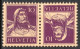 Schweiz Suisse 1930: Kehrdruck Tête-bêche "Tell & Fils" Zu K27y Glatt Lisse Mi K27x * Falz Trace MLH (Zu CHF 18.00 -50%) - Tête-bêche