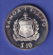 Samoa Silbermünze 10 $ Olympiade Barcelona Speerwerfer 1991 PP - Otros – Oceanía