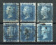 Yv 27 - 6 Perfins - Period 1840 - 1901 "Queen Victoria" : Quality Stamps (2 Scans) - Gezähnt (perforiert)