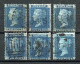 Yv 27 - 6 Perfins - Period 1840 - 1901 "Queen Victoria" : Quality Stamps (2 Scans) - Perfins