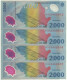 ROMANIA - 4 X 2.000 Lei - 1999 - Pick 111.a - Unc. - Série 003C - Total Solar ECLIPSE Commemorative POLYMER - 2000 - Romania