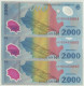 ROMANIA - 3 X 2.000 Lei - 1999 - Pick 111.a - Unc. - Série 003D - Total Solar ECLIPSE Commemorative POLYMER - 2000 - Roemenië