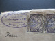 Polen 1921 Freimarken Nr.171 (4) MeF Senkrechter 4er Streifen Firmenstempel Moritz Grubner Holzgeschäft Bielitz - Cartas & Documentos