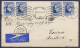 Afrique Du Sud - L. Par Avion Affr. 4x 3d Flam. JOHANNESBURG /10.VII.1937 Pour VIENNA (Vienne Autriche) (au Dos: Flam. A - Lettres & Documents