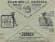 Old Envelope With Publicité:Typewriters HERMES : Pharmacie CAROL-assurances ZURICH-projecteurs Lampes Bruxelles - Buste