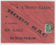 MERCURE 50C VERT  SEUL ENVELOPPE HORS SAC SAINT BRIEUC 26.7.1941 COTES DU NORD AU TARIF - 1938-42 Mercure