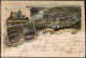 Ansichtskarte Litho AK Bad Karlshafen 3 Bild: Stadt, Ruine, Juliushöhe 1898 - Bad Karlshafen