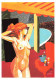 Delcampe - Illustration Illustrateur Marc Lenzi Lot 4 Cartes Postales Femme Nue Quatre Saisons Printemps été Automne Hiver CPM Sein - Lenzi