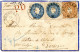 ALLEMAGNE - 1/2 + 2 NG X2 SUR LETTRE DE DRESDE POUR LA FRANCE, 1866 - Sachsen