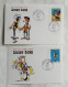 CARTE ET ENVELOPPE LUCKY LUKE AVEC TIMBRE ET FRANCHISSEMENT 1ER JOUR 2003 - Tarjetas Postales