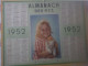 Almanach P.T.T  1952  Carton Seul 1 Volet Fillette Chaton - Tamaño Grande : 1941-60