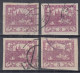 ⁕ Czechoslovakia 1918 Republic ⁕ Hradcany 3 H. Mi.1 ⁕ 4v Used / Shades / Imperf. - Used Stamps