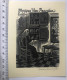 Exlibris Antoon Vermeylen, 1985. Femme Maison Cuisine. Ex-libris Antoon Vermeylen, 1985. Girl House Kitchen - Ex-libris