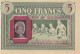 Bon De Solidarité France 5 Francs - Pétain 1941 / 1942 KL.05B NEUF Verso Rouge - Notgeld