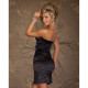 Vestido De Fiesta Bandeau De Raso Sin Tirantes. Negro. Talla S - Zonnebrillen