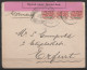 Afrique Du Sud - LSC Affr. 3x 1d Càpt JOHANNESBURG /25.OCT.1901 Pour ERFURT - Bande Et Cachets Censure Britannique - Transvaal (1870-1909)