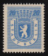 6Aa Wa Z S Berliner Wappen 20 Pfennig - Dünnes Papier, ** Geprüft Dr. Jasch BPP - Berlin & Brandenburg