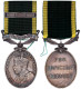 Silbermedaille For Efficient Service Am Band Mit Spange Krone Und Spange INDIA. 40 X 33 Mm; Gesamtgewicht 32,20 G. Rand: - Non Classés