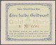 Kreis Süderdithmarschen, 1/2 Goldmark 24.11.1923. I-, Selten. Müller E. 3275.1. - [11] Emisiones Locales