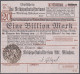 Reichspostministerium, 1 Bio. Mark 26.10.1923. Brauner Hochdruckstempel Mit 3.11.23. Wz. Kreuz-Ringel-Muster. Winz. Einr - Lokale Ausgaben