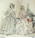 Gravure De Mode Costume Parisien 1838 N°3562 Redingote En Soie Façonnée - Etsen