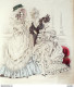 Gravure De Mode Costume Parisien 1838 N°3565 Robe D'organdi Brodée Laine - Etchings