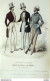 Gravure De Mode Costume Parisien 1838 N°3576 Costumes Drap Et Velours Homme - Etchings