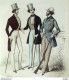 Gravure De Mode Costume Parisien 1838 N°3576 Costumes Drap Et Velours Homme - Etchings