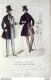 Gravure De Mode Costume Parisien 1838 N°3602 Costumes Hommes Gilets Croisés - Etsen