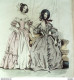 Gravure De Mode Costume Parisien 1838 N°3603 Robes Mousseline Ornée - Etchings