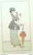 Gravure De Mode Costume Parisien 1912 Pl.11 GL Monogramme Robe En Crêpe - Etchings
